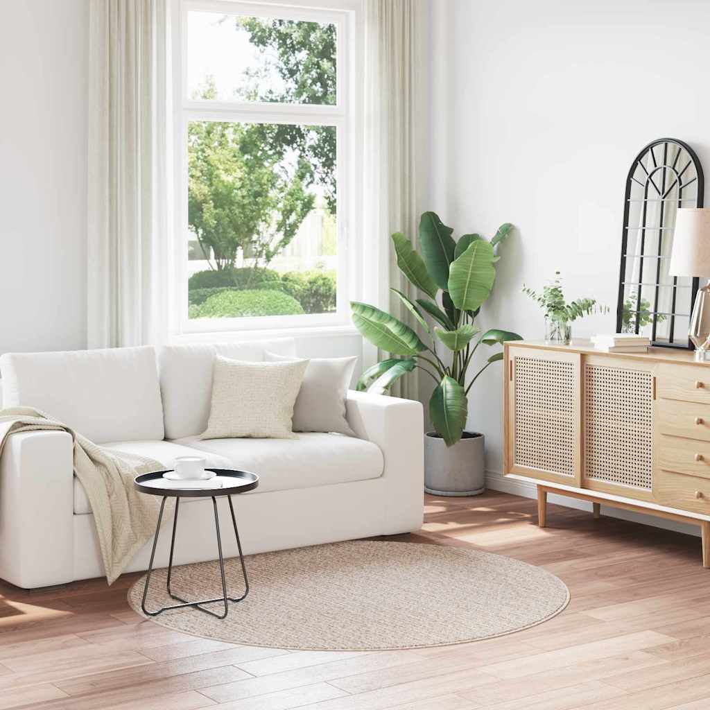 Anti-slip Shaggy tæppe Creme 160 x 160 cm PP billede