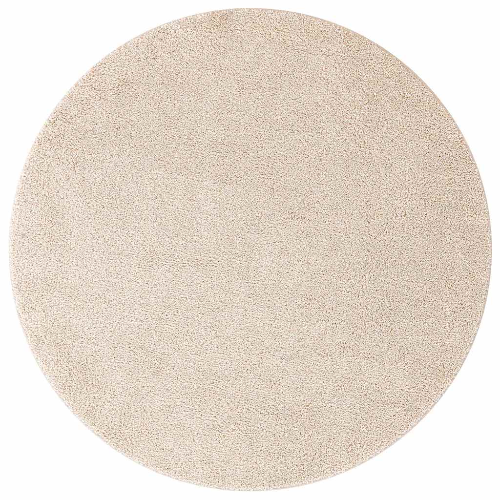 Anti-slip Shaggy tæppe Creme 160 x 160 cm PP billede
