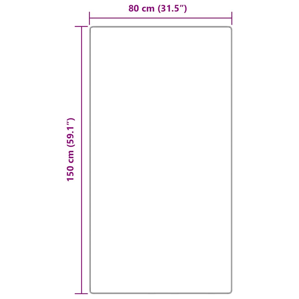 Anti-slip Shaggy tæppe Brun 80 x 150 cm PP