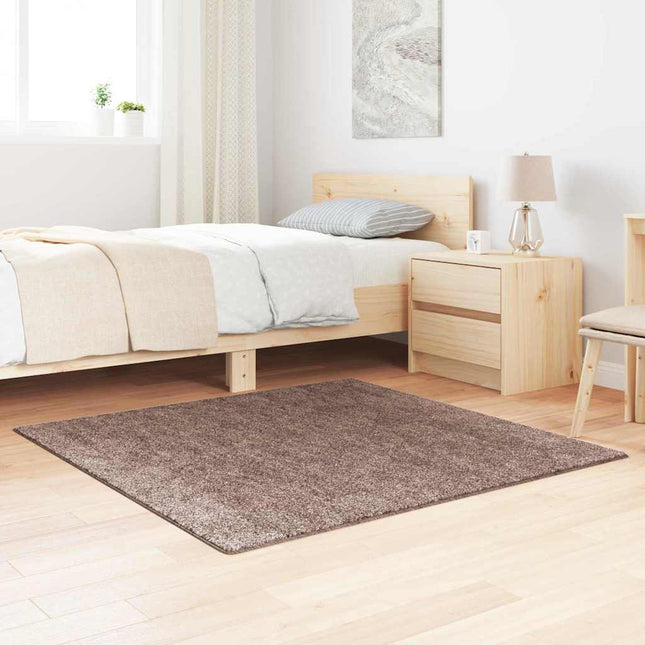 Anti-slip Shaggy tæppe Brun 120 x 120 cm PP