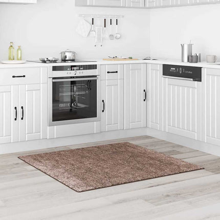 Anti-slip Shaggy tæppe Brun 120 x 120 cm PP