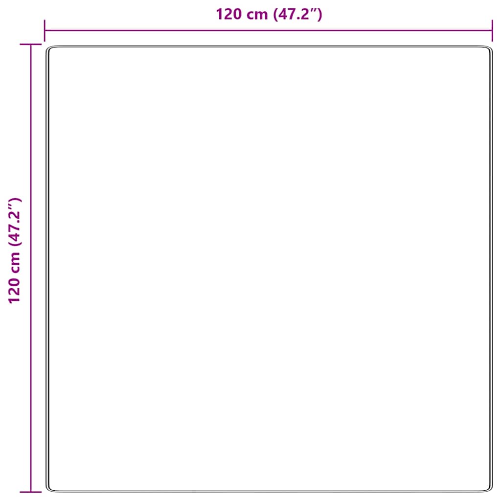 Anti-slip Shaggy tæppe Brun 120 x 120 cm PP