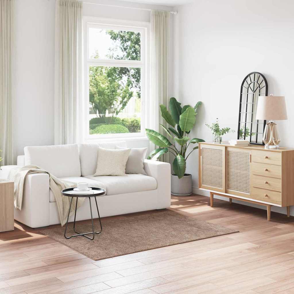 Anti-slip shaggy tæppe brun 120 x 170 cm i PP
