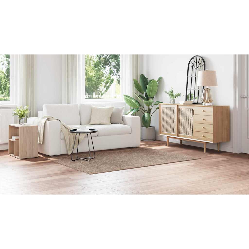 Anti-slip Shaggy tæppe Brun 140 x 200 cm PP