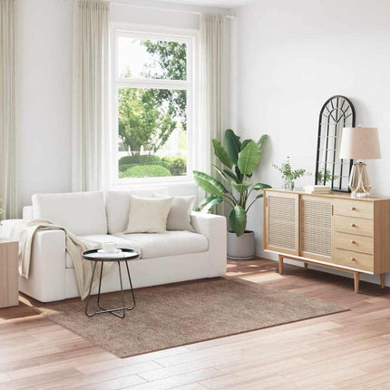 Anti-slip Shaggy tæppe Brun 140 x 200 cm PP
