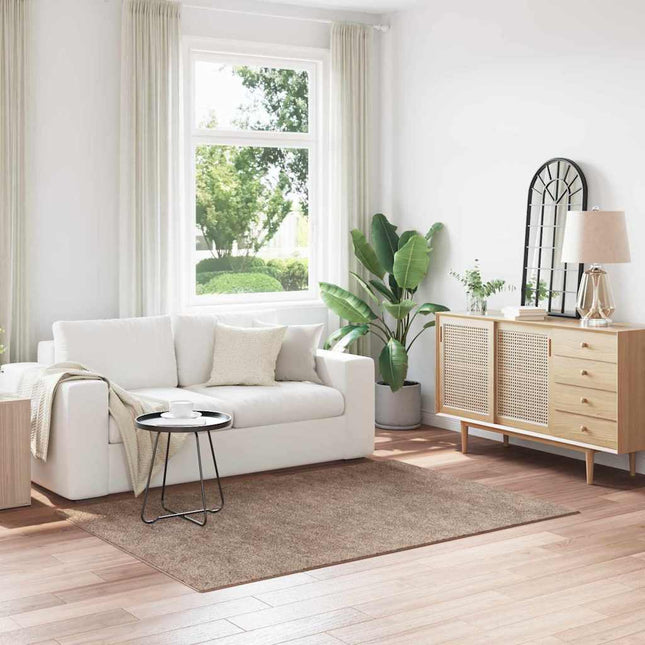 Anti-slip Shaggy tæppe Brun 140 x 200 cm PP
