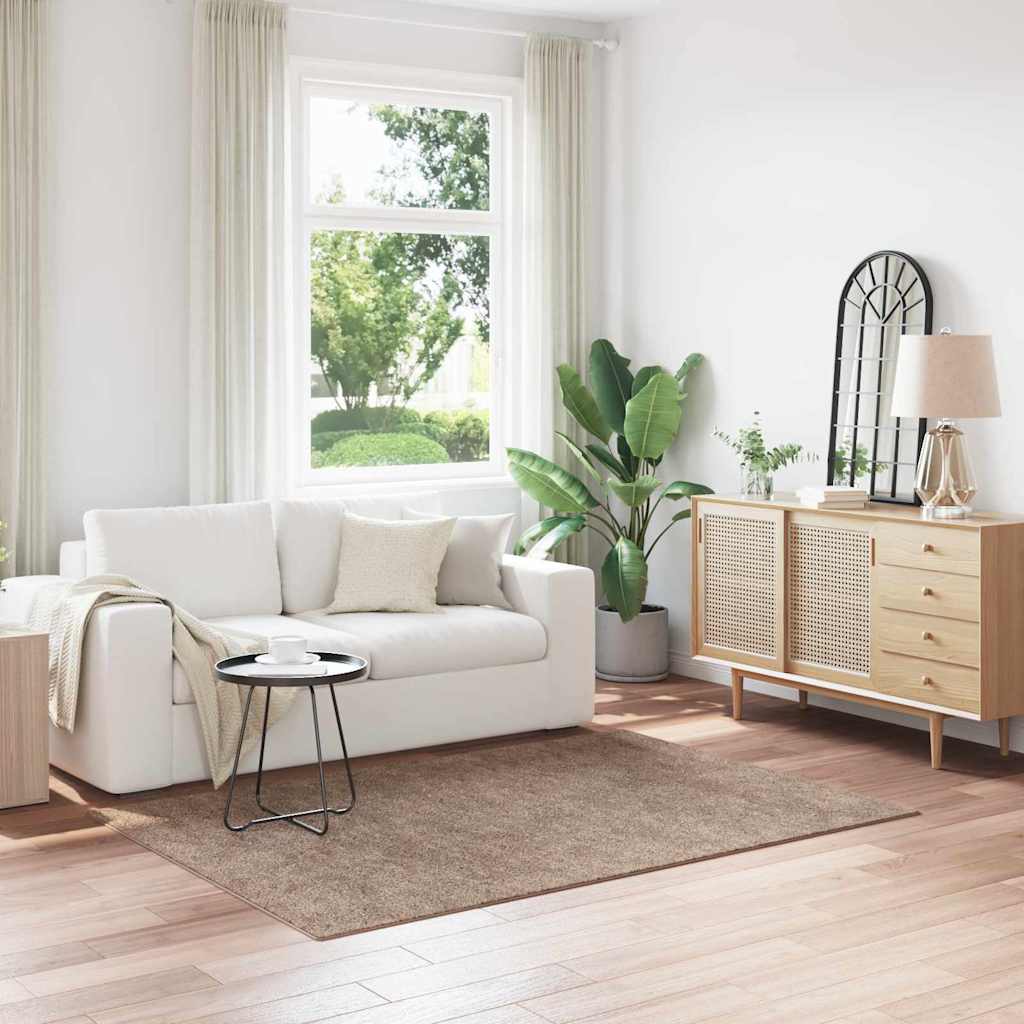Anti-slip Shaggy tæppe Brun 140 x 200 cm PP