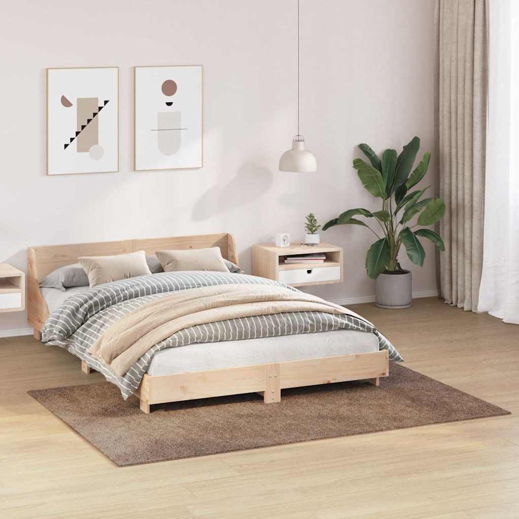 Anti-slip Shaggy tæppe Brun 140 x 200 cm PP