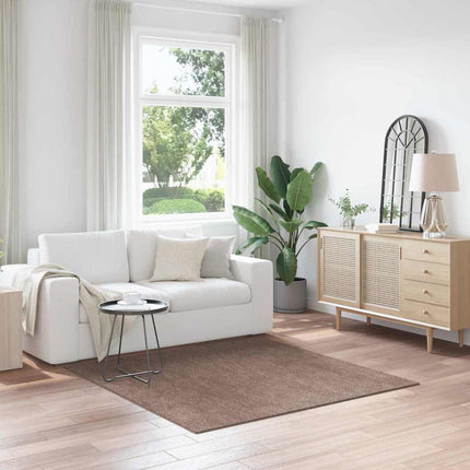 Anti-slip Shaggy tæppe Brun 160 x 160 cm PP