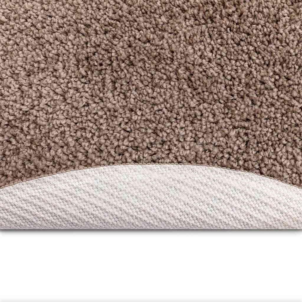 Anti-slip Shaggy tæppe Brun 120 x 120 cm PP