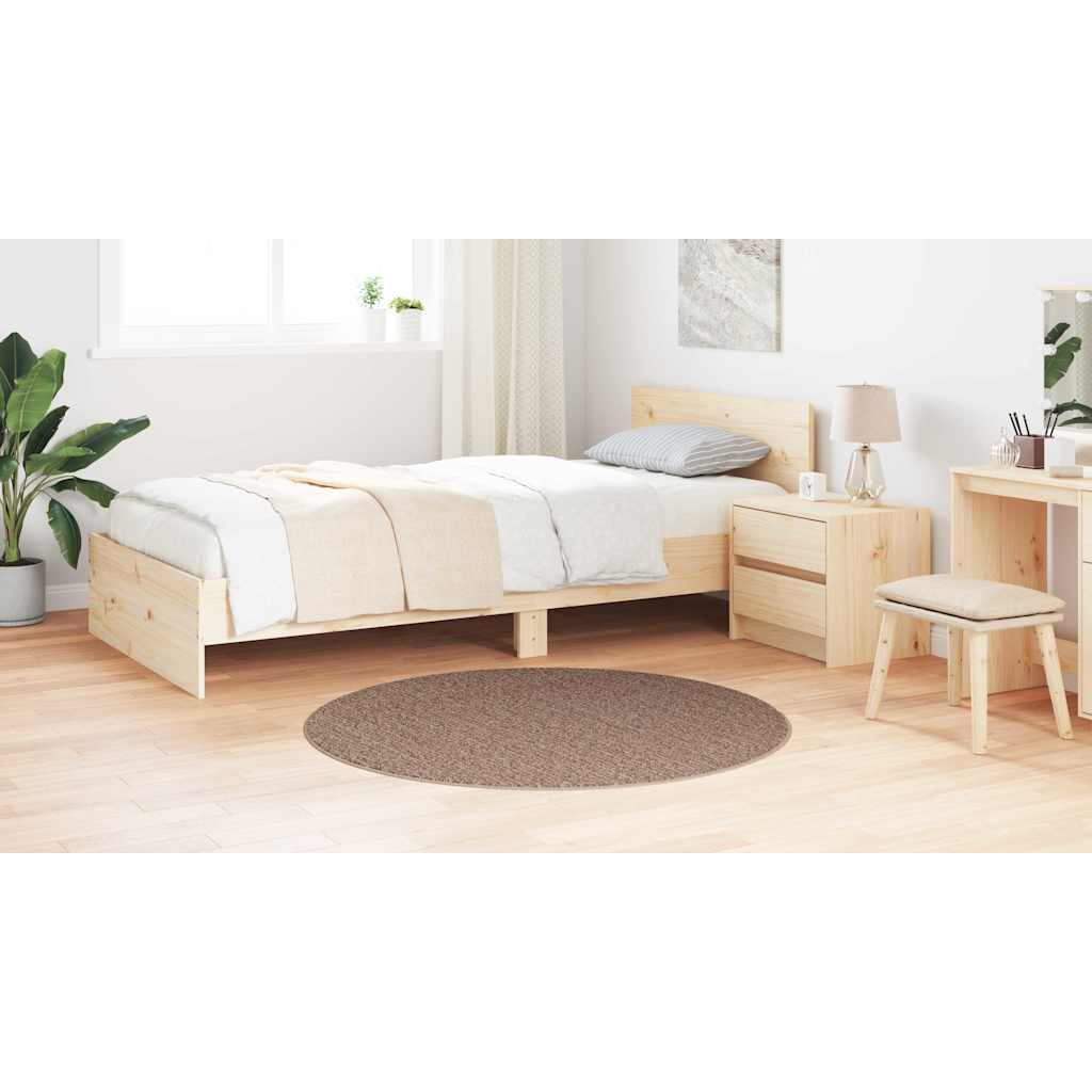 Anti-slip Shaggy tæppe Brun 120 x 120 cm PP