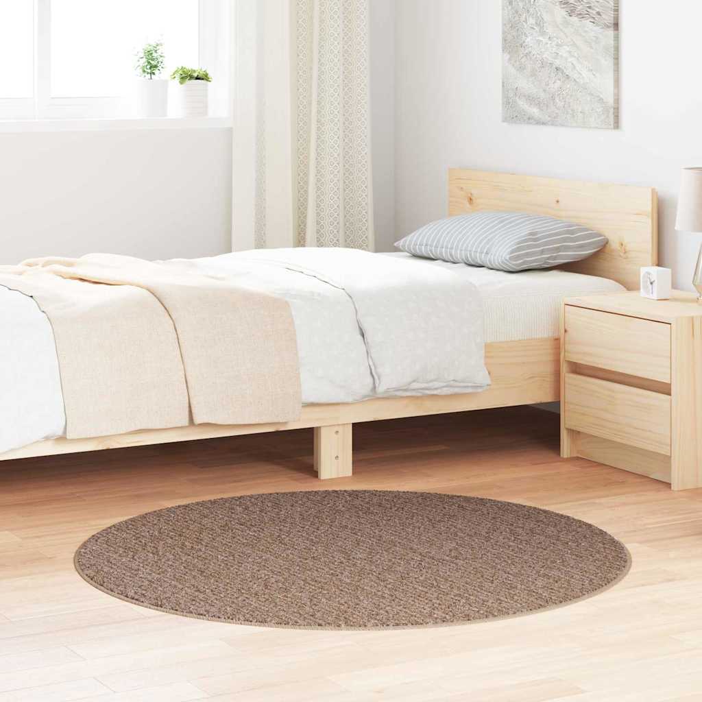 Anti-slip Shaggy tæppe Brun 120 x 120 cm PP billede