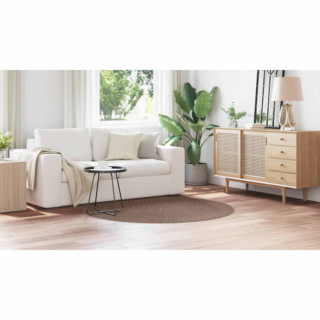 Anti-slip Shaggy tæppe Brun 160 x 160 cm PP