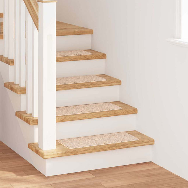 Skridsikre Trappemåtter 15 stk. 60 x 25 cm Creme PP Rektangulær
