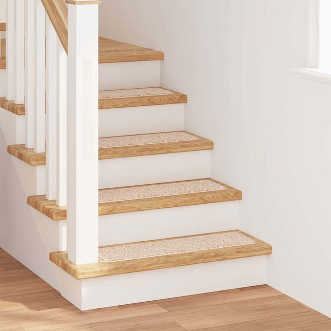 Skridsikre Trappemåtter 15 stk. 75 x 20 cm Creme PP Rektangulær