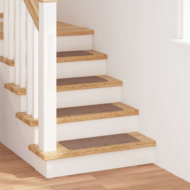 Skridsikre Trappemåtter 15 stk. 60 x 25 cm Brun PP Rektangulær