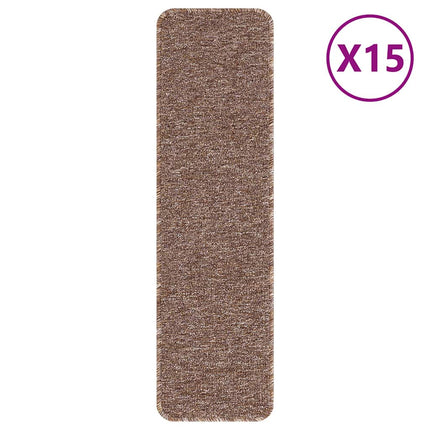 Skridsikre Trappemåtter Latex bagside 15 pcs Brun 75 x 20 cm PP