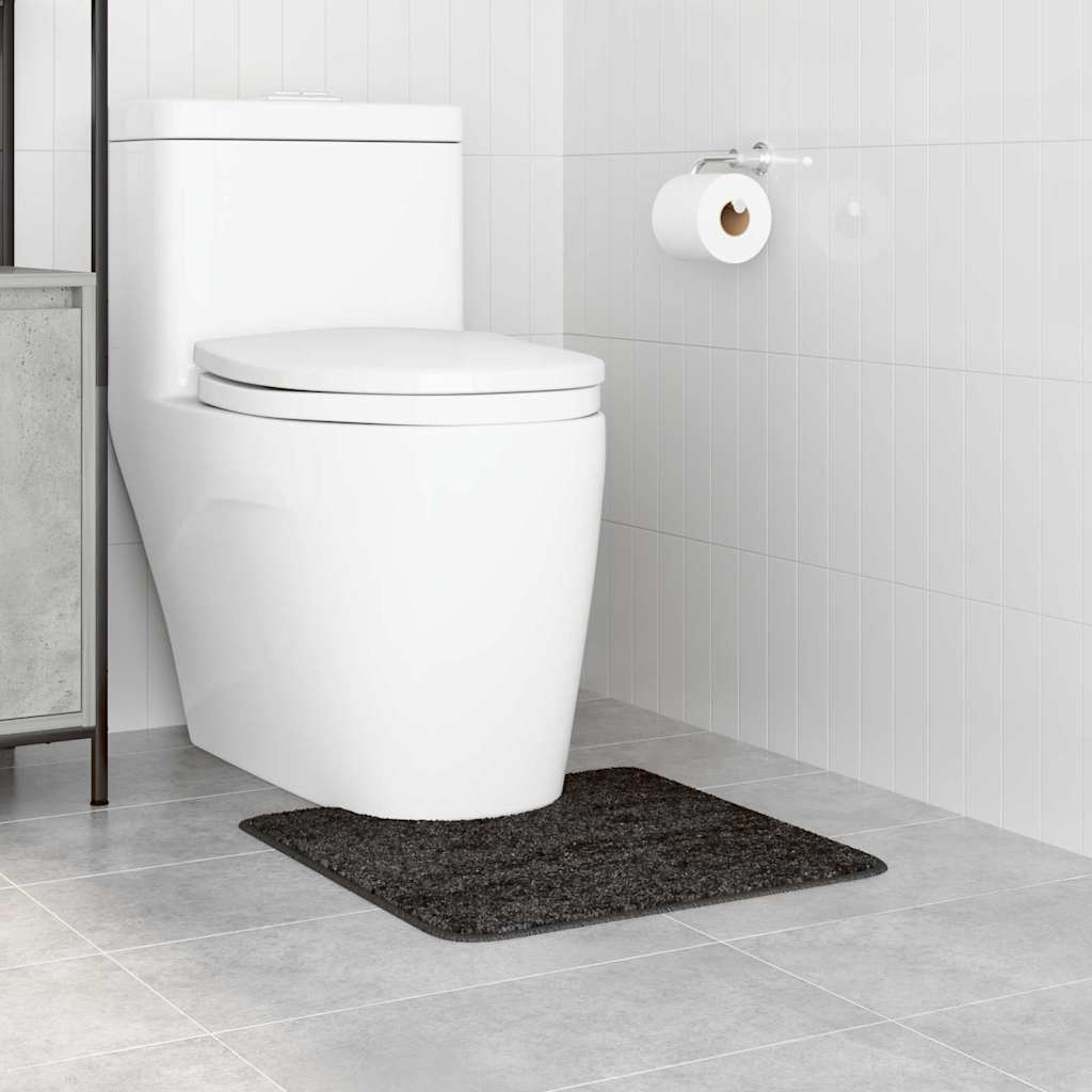 Skridsikker badeværelsesmåtte med toiletudskæring Mørkegrå