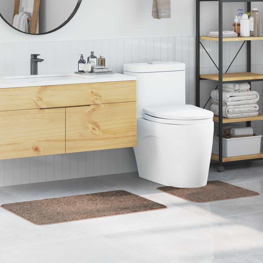 Anti-skid badevægs måttesæt 2 pcs Brun PP billede