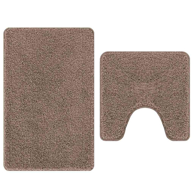 Anti-skid badevægs måttesæt 2 stk. Brun 50 x 50 cm PP