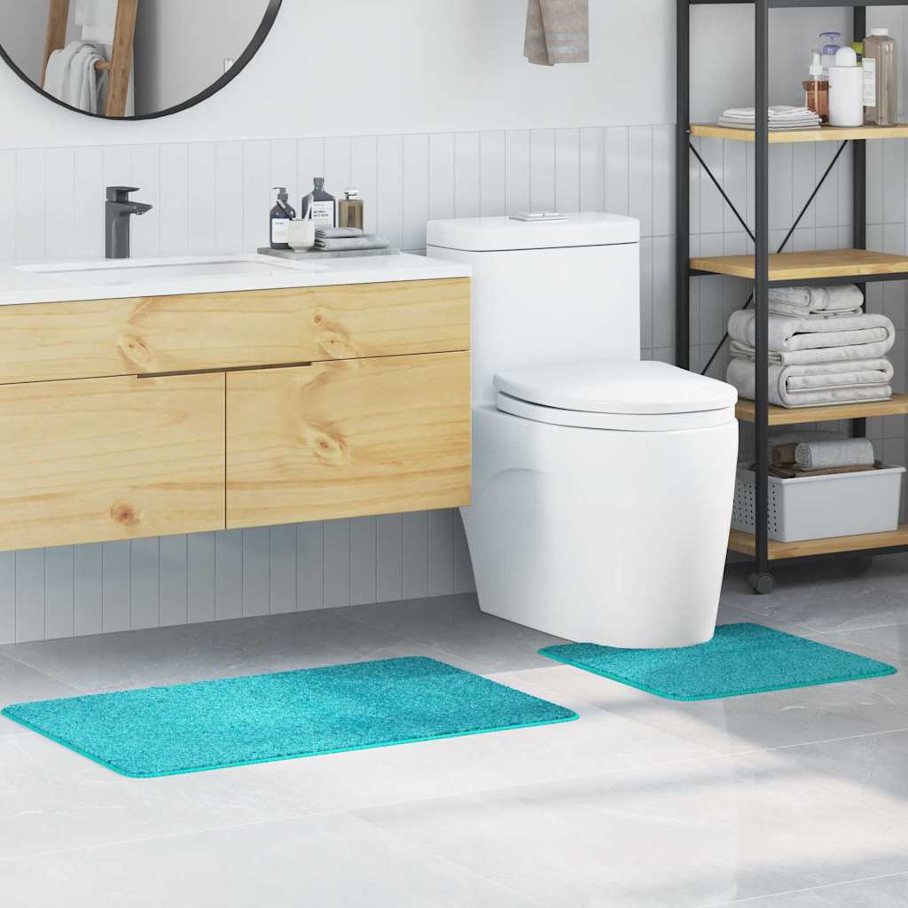 Anti-skid badevægs måttesæt 2 pcs Turkis PP billede