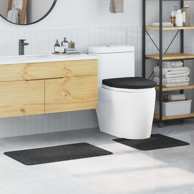 Anti-skid badevægs måttesæt 3 stk. Mørkegrå 50 x 80 cm PP