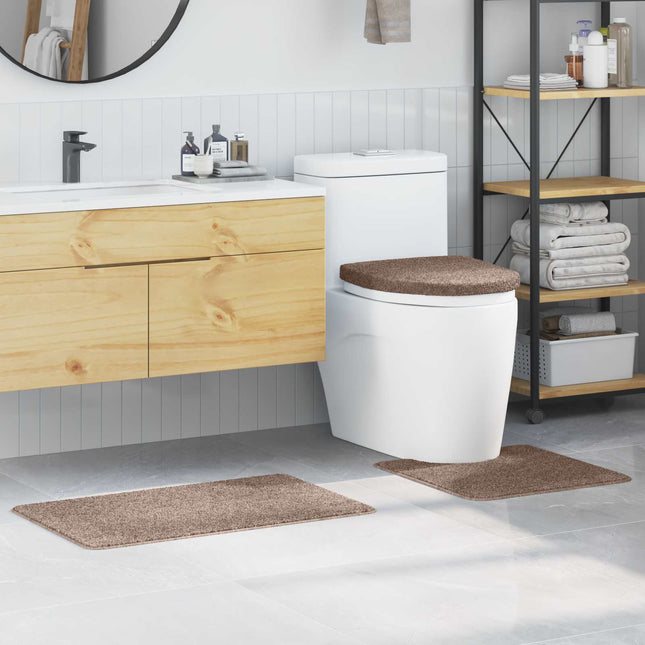 Anti-skid badevægs måttesæt 3 stk. Brun 50 x 80 cm PP