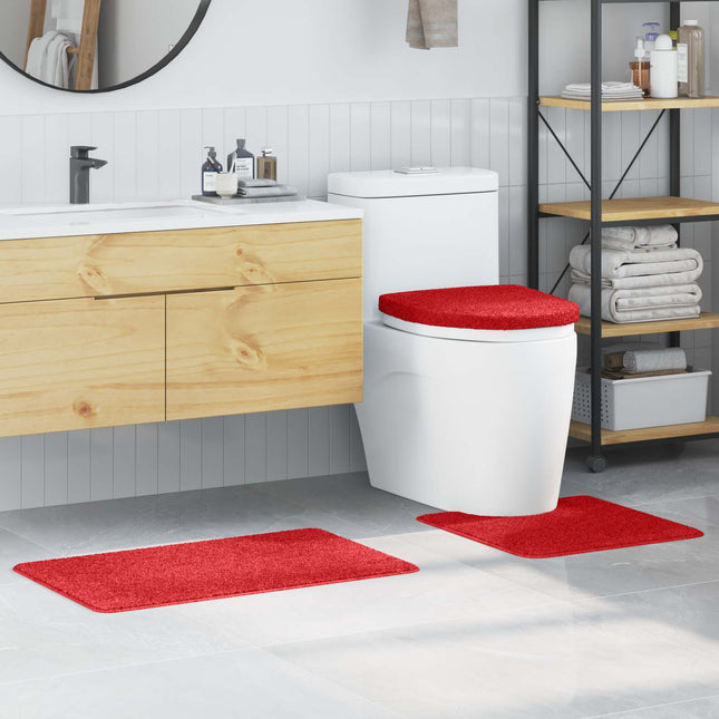 Anti-skid badevægs måttesæt 3 stk. Rød 50 x 80 cm PP