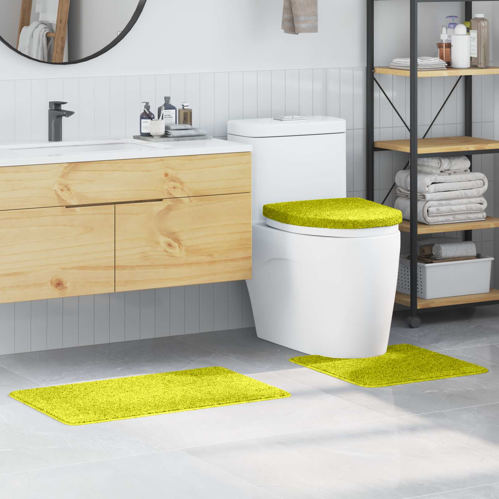 Anti-skid badevægs måttesæt 3 pcs Grøn PP