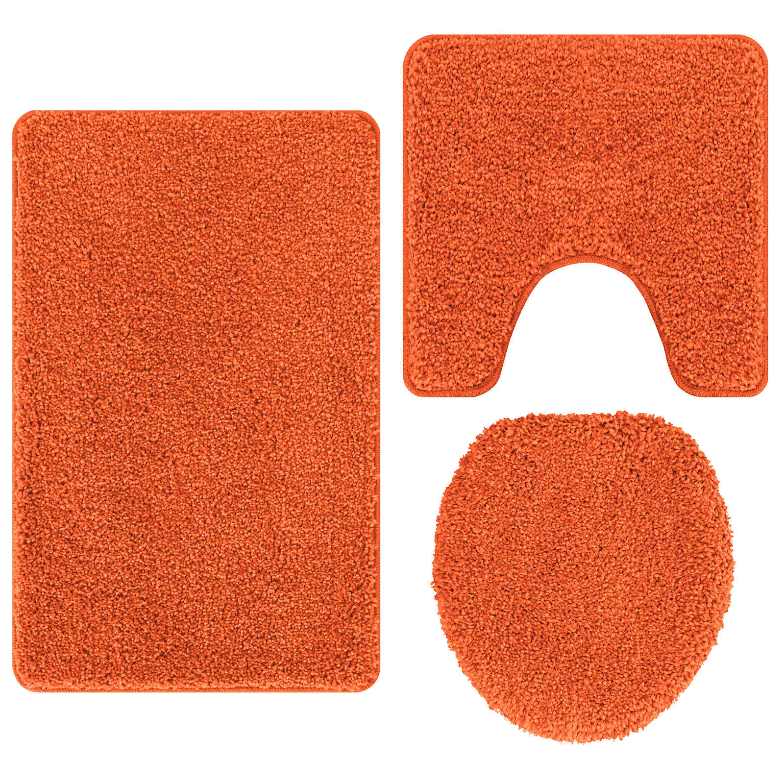 Anti-skid badevægs måttesæt 3 pcs Orange PP billede