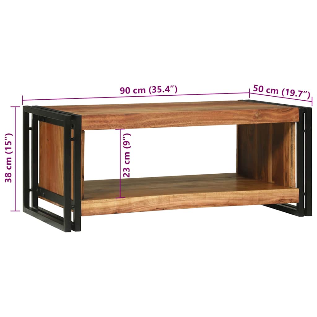 Sofabord Brun 90 x 50 x 38 cm Massivt akacietræ