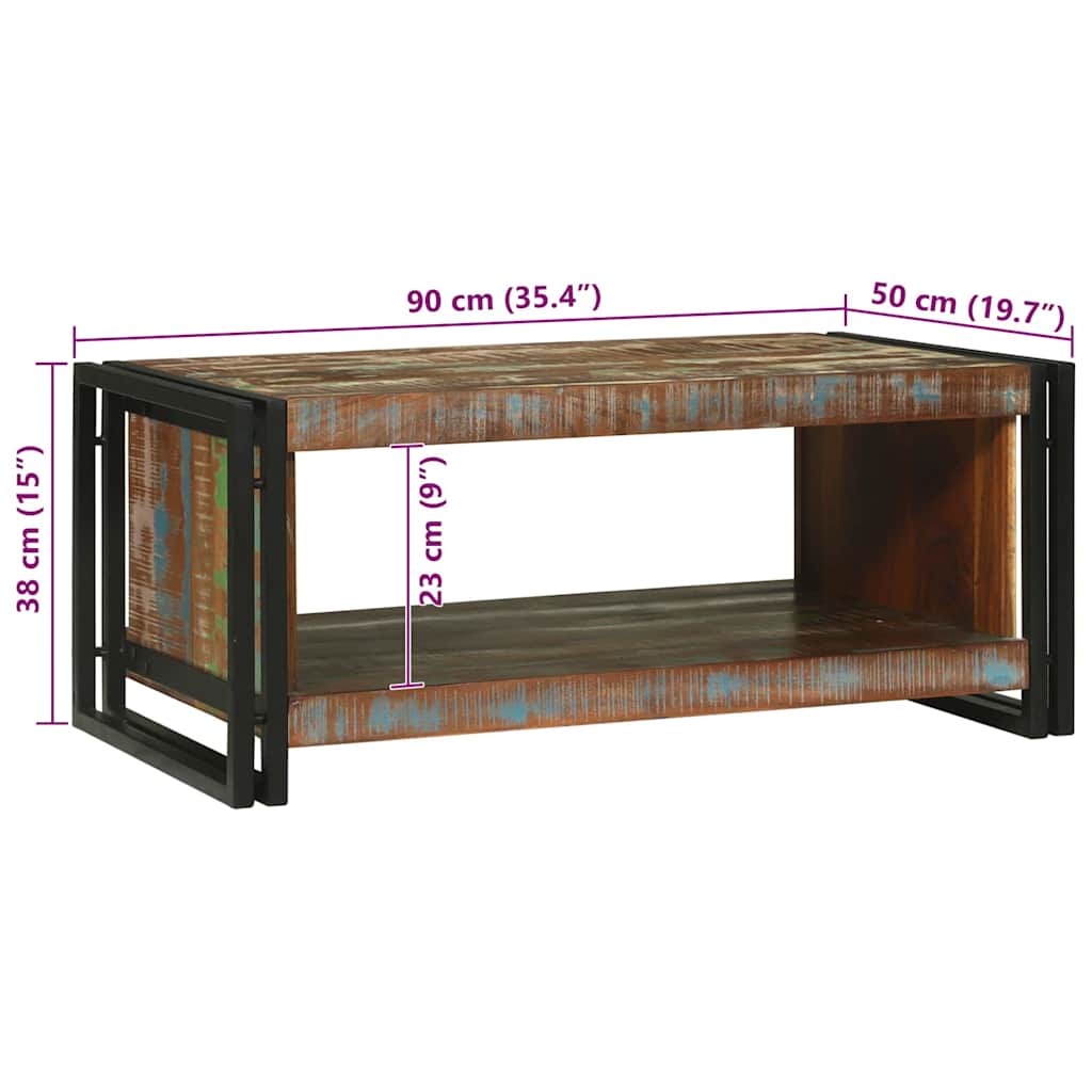 Sofabord Brun 90 x 50 x 38 cm Massivt genanvendt træ