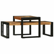 Sofabord 2 pcs Brun 48 x 40 x 40 cm Massivt akacietræ