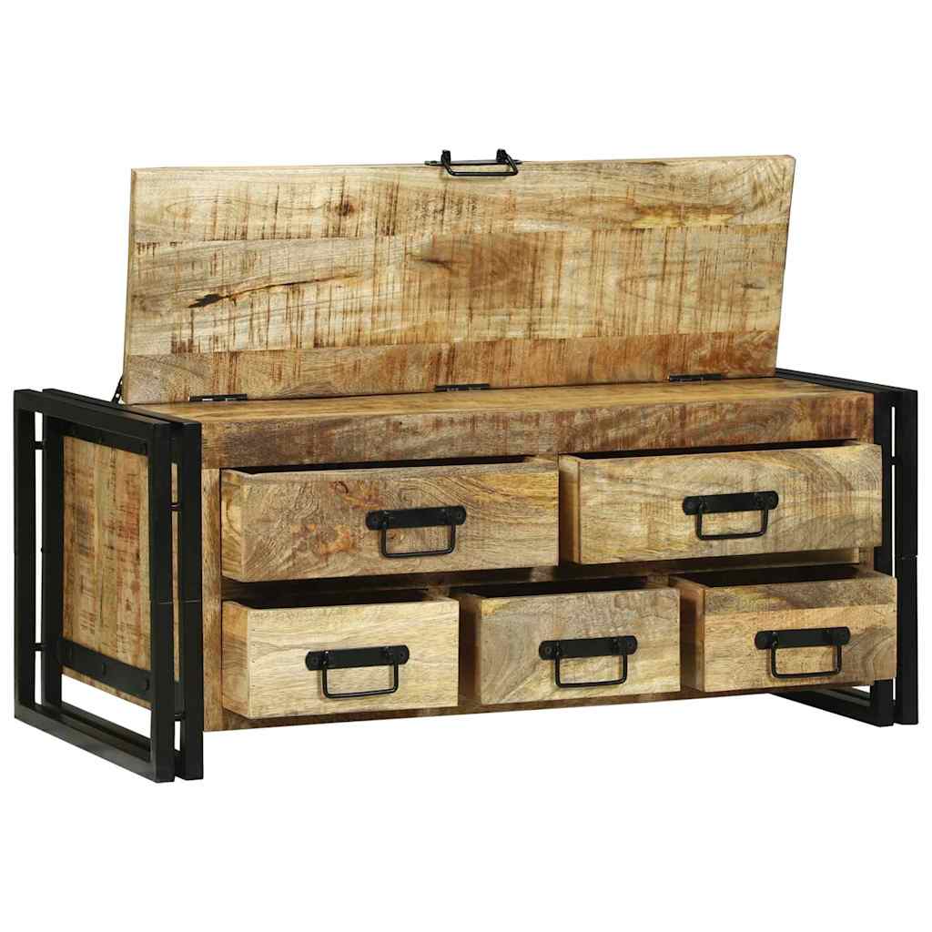 Sofabord med skuffe Brun 90 x 50 x 38 cm Massivt ru mangotræ