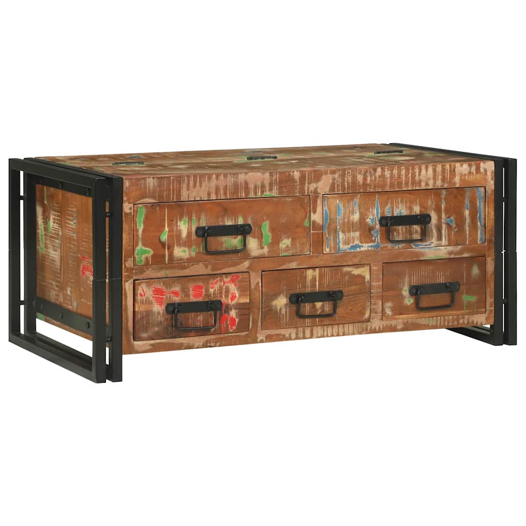 Sofabord med skuffe Brun 90 x 50 x 38 cm Massivt genanvendt træ