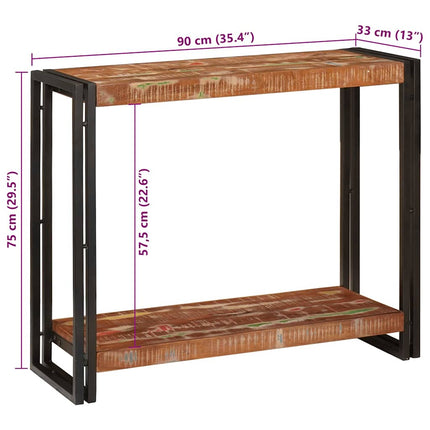 Konsolbord Flerfarvet 90 x 33 x 75 cm Solid genbrugs træ