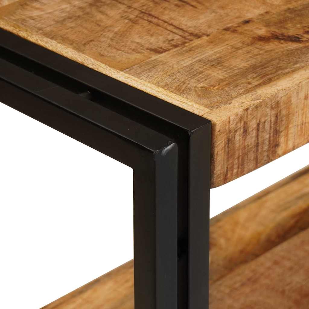 Konsolbord med hylde Brun 160 x 33 x 75 cm Massivt mangotræ