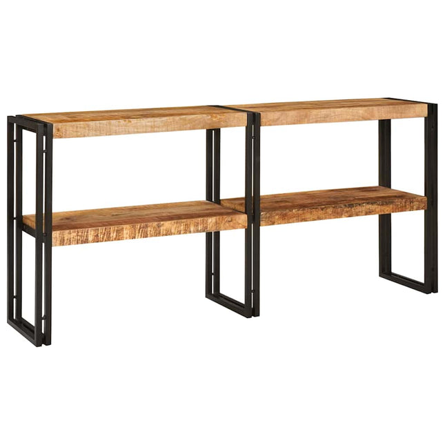 Konsolbord med hylde Brun 160 x 33 x 75 cm Massivt mangotræ