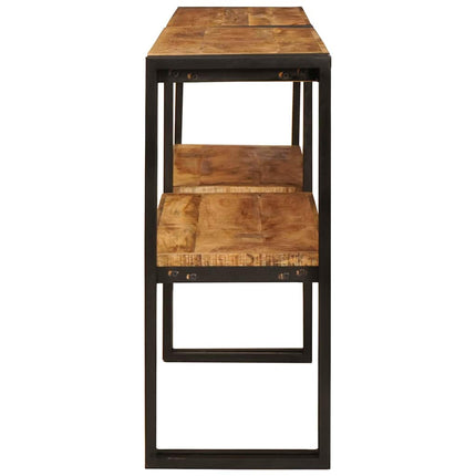 Konsolbord med hylde Brun 160 x 33 x 75 cm Massivt mangotræ