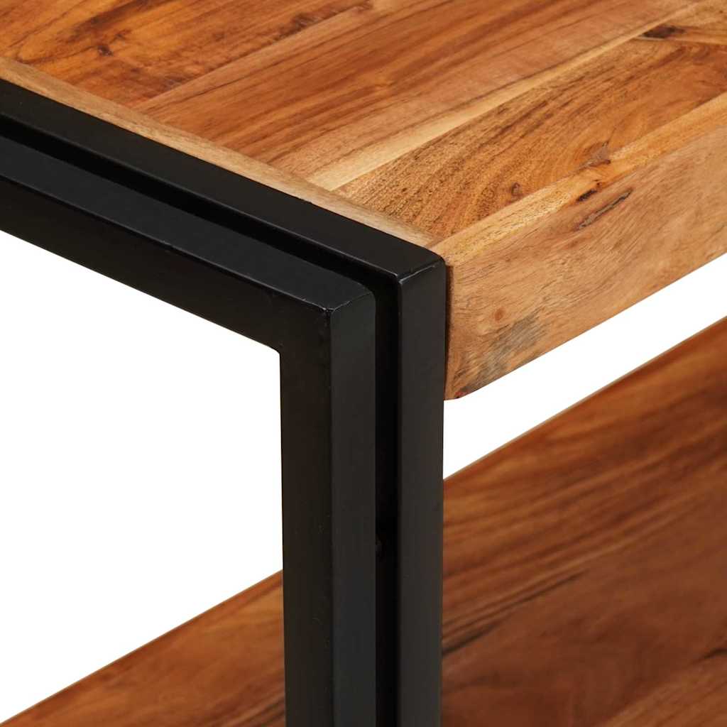 Konsolbord med hylde Brun 160 x 33 x 75 cm Massivt akacietræ