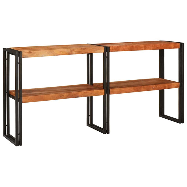 Konsolbord med hylde Brun 160 x 33 x 75 cm Massivt Akacietræ