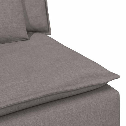 modulsofa med fodskammel og hynder gråbrun