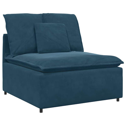 modulsofa med fodskammel og hynder blå