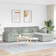 modulsofa med fodskammel og hynder lysegrå