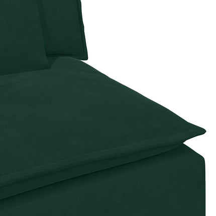 modulsofa med fodskammel og hynder mørkegrøn