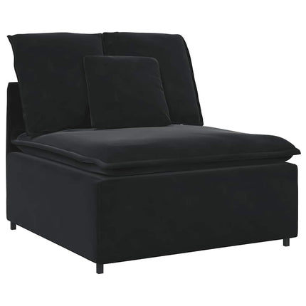 modulsofa med fodskammel og hynder sort