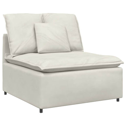 modulsofa med fodskammel og hynder cremefarvet