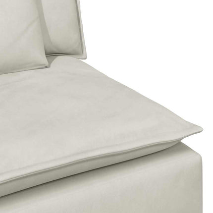 modulsofa med fodskammel og hynder cremefarvet