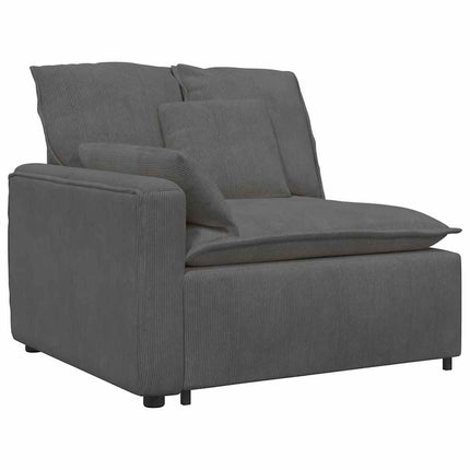modulsofa med fodskammel og hynder mørkegrå