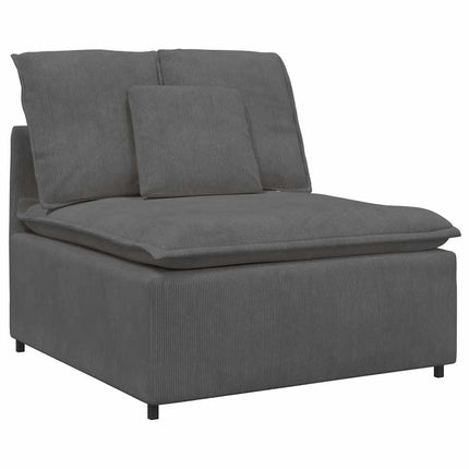 modulsofa med fodskammel og hynder mørkegrå